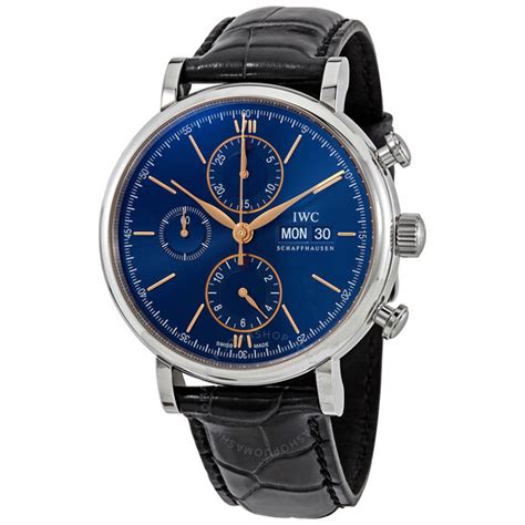 iwc portofino blue dial|iwc portofino chronograph price.